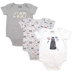 Star Wars Baby Boy's 3 Piece Graphic Printed Bodysuit Creeper With Snap Crotch Button And Shoulder Flaps Bundle Set For Infant -ActiveMode Sales Store GUEST c6aa783f 3458 4d78 9409 94bf68da72e7