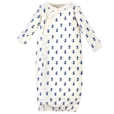 Touched By Nature Baby Girl Organic Cotton Side-Closure Snap Long-Sleeve Gowns 3pk, Garden Floral 1 Touched By Nature Baby Girl Organic Cotton Side-Closure Snap Long-Sleeve Gowns 3pk, Garden Floral