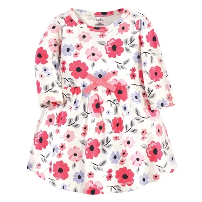 Touched By Nature Baby And Toddler Girl Organic Cotton Long-Sleeve Dresses 2pk, Coral Garden 2 Touched By Nature Baby And Toddler Girl Organic Cotton Long-Sleeve Dresses 2pk, Coral Garden - Image 2