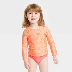 Toddler Girls' Floral Rash Guard Set - Cat & Jack™ Orange -ActiveMode Sales Store GUEST c7787b5c 6bee 49ef 8199 55c854bc1a04