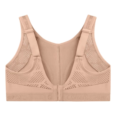 Glamorise Womens No-Sweat Mesh Sports Wirefree Bra 1068 Café 4 Glamorise Womens No-Sweat Mesh Sports Wirefree Bra 1068 Café - Image 4
