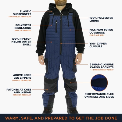RefrigiWear Men's Frostline Insulated Bib Overalls With Performance-Flex 2 RefrigiWear Men's Frostline Insulated Bib Overalls With Performance-Flex - Image 2