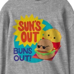Squishmallows Sun's Out Buns Out Crew Neck Long Sleeve Athletic Heather Youth Tee