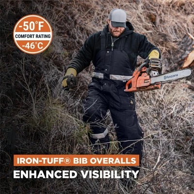 RefrigiWear Men's Iron-Tuff Enhanced Visibility Insulated High Bib Overalls With Reflective Tape 1 RefrigiWear Men's Iron-Tuff Enhanced Visibility Insulated High Bib Overalls With Reflective Tape