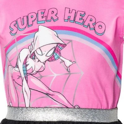 Marvel Spider-Man Spider-Gwen Ghost Spider Girls Mesh Cosplay Tulle Dress Little Kid To Big Kid 4 Marvel Spider-Man Spider-Gwen Ghost Spider Girls Mesh Cosplay Tulle Dress Little Kid To Big Kid - Image 4