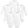 Hudson Baby Cotton Preemie Long-Sleeve Bodysuits 5pk, White, Preemie