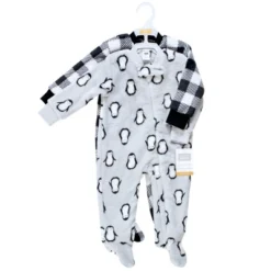 Hudson Baby Infant Boy Plush Sleep And Play, Gray Penguin