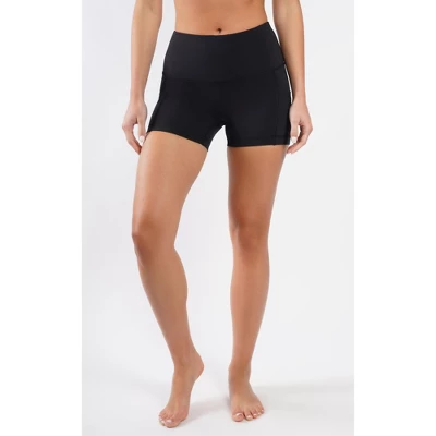Yogalicious Womens Lux Polygiene Tribeca High Waist 3 1/2" Short With Side Pockets 1 Yogalicious Womens Lux Polygiene Tribeca High Waist 3 1/2" Short With Side Pockets