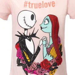 Disney Nightmare Before Christmas Knotted Graphic T-Shirt French Terry Shorts Set Black / Pink -ActiveMode Sales Store GUEST d0012b54 026a 4e5d 83c5 d999eb6ca00f