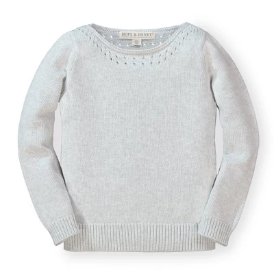 Hope & Henry Girls' Organic Cotton Pointelle Detail Sweater, Infant 5 Hope & Henry Girls' Organic Cotton Pointelle Detail Sweater, Infant - Image 5