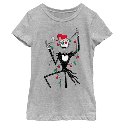 Girl's The Nightmare Before Christmas Jack Christmas Lights T-Shirt 4 Girl's The Nightmare Before Christmas Jack Christmas Lights T-Shirt - Image 4