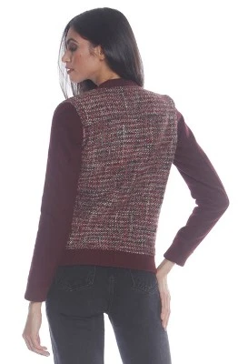 Members Only Women's Updated Tweed Varsity Jacket With Contrast Sleeve 2 Members Only Women's Updated Tweed Varsity Jacket With Contrast Sleeve - Image 2