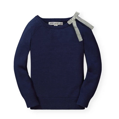 Hope & Henry Girls' Organic Cotton French Sweater With Velvet Bow, Infant 5 Hope & Henry Girls' Organic Cotton French Sweater With Velvet Bow, Infant - Image 5