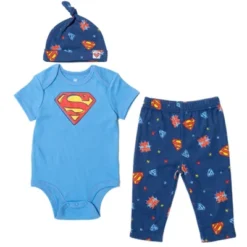 DC Comics Justice League Superman Flash Baby Pants Bodysuit And Hat 3 Piece Outfit Set Newborn To Infant -ActiveMode Sales Store GUEST d6c871b7 e1c9 4d1b 8ed8 5bff781c2812