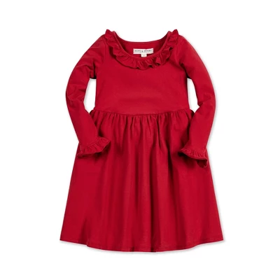 Hope & Henry Girls' Long Sleeve Ruffle Trim Knit Dress, Infant 5 Hope & Henry Girls' Long Sleeve Ruffle Trim Knit Dress, Infant - Image 5