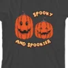 Bioworld Kids Halloween Two Jack O Lanterns Spooky & Spookier Youth Charcoal Short Sleeve Crew Neck Tee