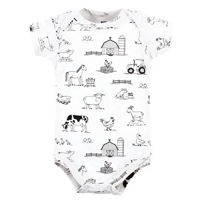 Hudson Baby Unisex Baby Cotton Bodysuits, Farm Friends 3 Hudson Baby Unisex Baby Cotton Bodysuits, Farm Friends - Image 3