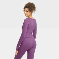 Women's Textured Seamless Long Sleeve Top - JoyLab™