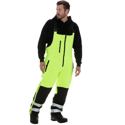 RefrigiWear Mens High Visibility Reflective Insulated Softshell High Bib Overall 1 RefrigiWear Mens High Visibility Reflective Insulated Softshell High Bib Overall
