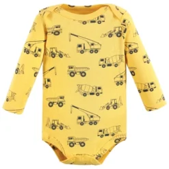 Hudson Baby Infant Boy Cotton Long-Sleeve Bodysuits, Construction -ActiveMode Sales Store GUEST dded1dcb bb65 4434 ba90 9d5038ce791e