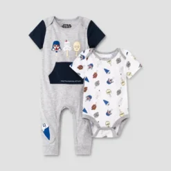 Baby Boys' 2pk Star Wars Romper Set - Heather Gray -ActiveMode Sales Store GUEST e63fa2cc 0a65 479a b183 0925a5d975c5