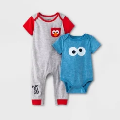 Baby Boys' 2pk Sesame Street Romper Set - Heather Gray -ActiveMode Sales Store GUEST e6e9bdf8 0fec 45cf 8daa a723725881d6