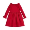 Hope & Henry Girls' Long Sleeve Ruffle Trim Knit Dress, Infant