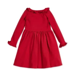 Hope & Henry Girls' Long Sleeve Ruffle Trim Knit Dress, Infant