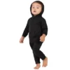 Joggies - Pitch Black Infant Footless Hoodie Onesie