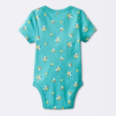 Baby Girls' 4pk Short Sleeve Bodysuit - Cloud Island™ Floral 1 Baby Girls' 4pk Short Sleeve Bodysuit - Cloud Island™ Floral