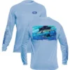 Flying Fisherman Pasta Sailfish Performance Long Sleeve T-Shirt - Blue Mist