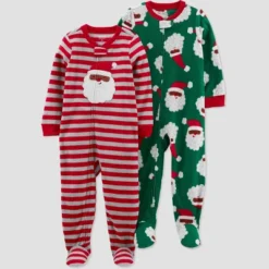 Carter's Just One You® Toddler Striped Santa Fleece Footed Pajama Set -ActiveMode Sales Store GUEST eda16ac3 669a 434f 8128 8461919f3496