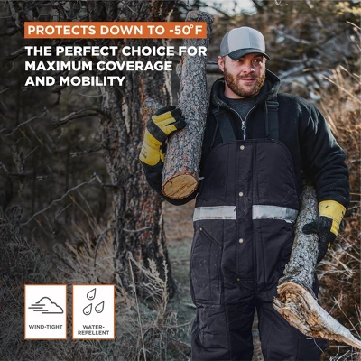 RefrigiWear Men's Iron-Tuff Enhanced Visibility Insulated High Bib Overalls With Reflective Tape 3 RefrigiWear Men's Iron-Tuff Enhanced Visibility Insulated High Bib Overalls With Reflective Tape - Image 3