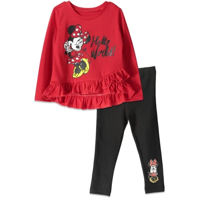 Disney Minnie Mouse Mickey Mouse T-Shirt And Leggings Outfit Set Infant To Big Kid 13 Disney Minnie Mouse Mickey Mouse T-Shirt And Leggings Outfit Set Infant To Big Kid - Image 13