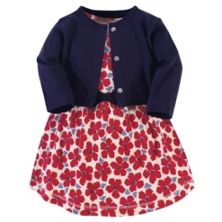 Touched By Nature Baby And Toddler Girl Organic Cotton Dress And Cardigan 2pc Set, Red Flowers -ActiveMode Sales Store GUEST f1f584a9 f935 4110 a781 614ff2f068c8