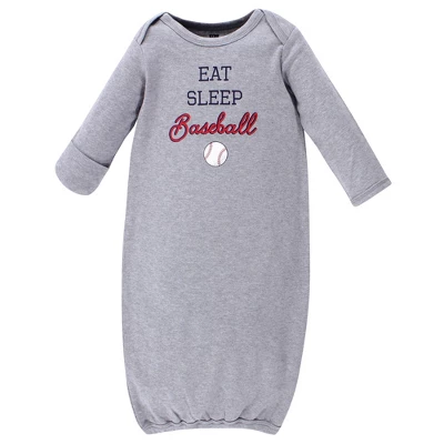 Hudson Baby Infant Boy Cotton Gowns, Baseball, Preemie/Newborn 2 Hudson Baby Infant Boy Cotton Gowns, Baseball, Preemie/Newborn - Image 2