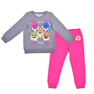 Nickelodeon Girl's 2-Pack Baby Shark Graphic Pullover Sweatshirt And Jogger Pant Set 5 Nickelodeon Girl's 2-Pack Baby Shark Graphic Pullover Sweatshirt And Jogger Pant Set - Image 5