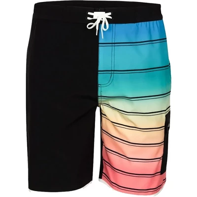 Reel Life Bal Harbor Rainbow Stripe Boardwalk Shorts - Anthracite 1 Reel Life Bal Harbor Rainbow Stripe Boardwalk Shorts - Anthracite