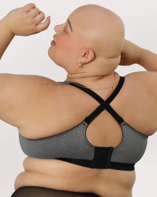 Curvy Couture Women's Medium Impact Wireless Sports Bra 1 Curvy Couture Women's Medium Impact Wireless Sports Bra