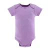 The Peanutshell Baby Girl Short Sleeve Bodysuits, 5-Pack, Purple/Grey/Mint, Newborn To 24 Months