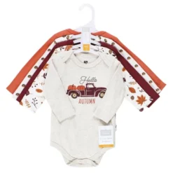 Hudson Baby Unisex Baby Cotton Long-Sleeve Bodysuits, Hello Fall