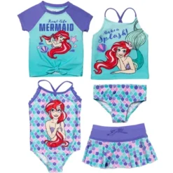 Disney Princess Ariel Girls One-Piece Swimsuit Rash Guard Tankini Top Modest Skirt And Bottom 5 Piece Set Toddler -ActiveMode Sales Store GUEST fcabfc83 d551 4be9 b8ce 8ef248c5a14d