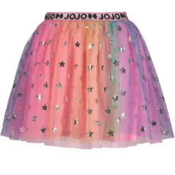 JoJo Siwa Rainbow Toddler Girls Tulle Mesh Mesh Skirt Skirt With Stars